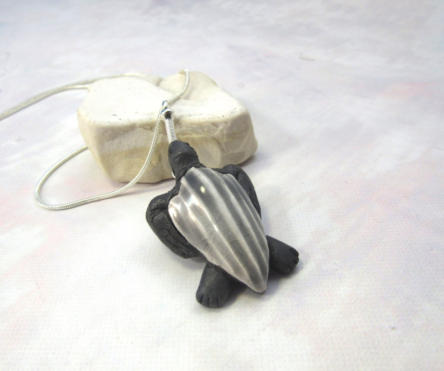 LEATHERBACK TURTLE PENDANT - Hand Painted Pendent featuring a beautifully crafted sea turtle design, ideal for ocean lovers and a perfect gift for women.