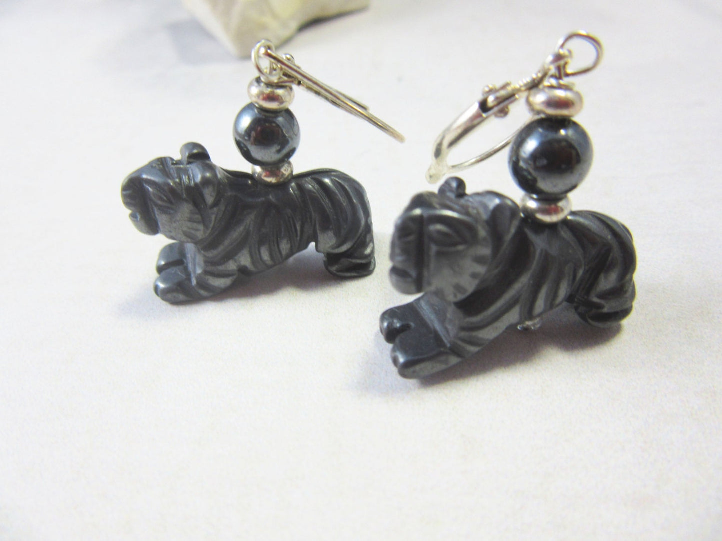 Close-up of Tiger Eye Stone Earrings, featuring sterling silver lever back, lightweight and stylish jewelry for everyday wear.