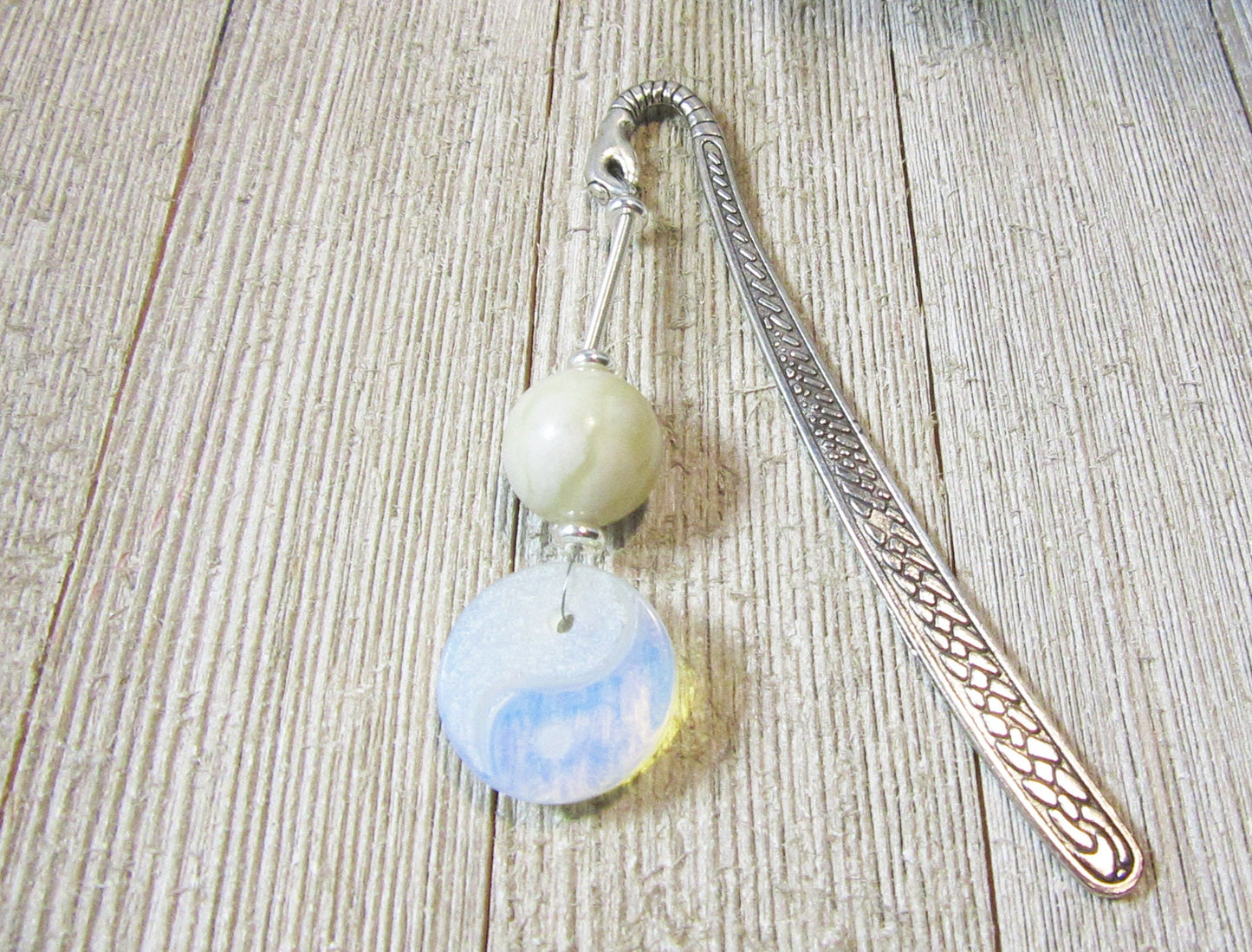 Carved natural stone Yin Yang Bookmark, Zen garden accent, perfect gift for her, men, and spiritual enthusiasts.