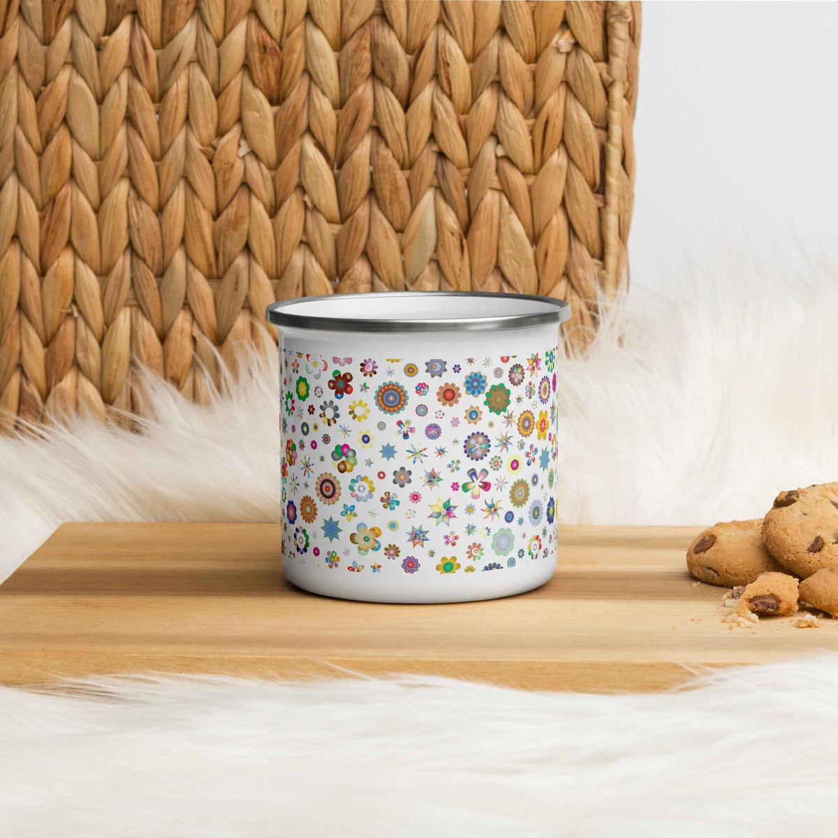 Flower Power Enamel Cup