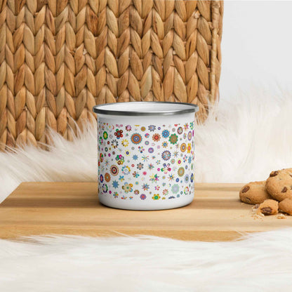 Flower Power Enamel Cup