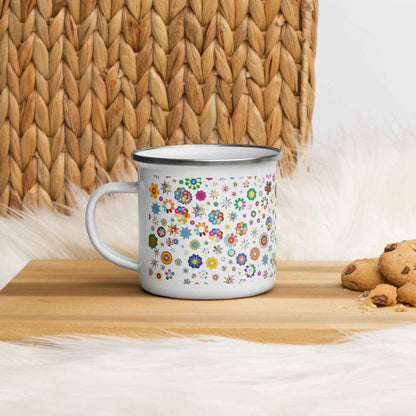 Flower Power Enamel Cup