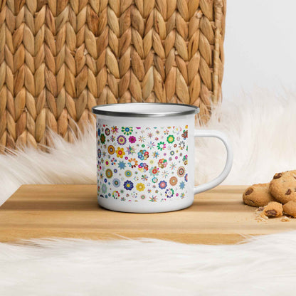 Flower Power Enamel Cup