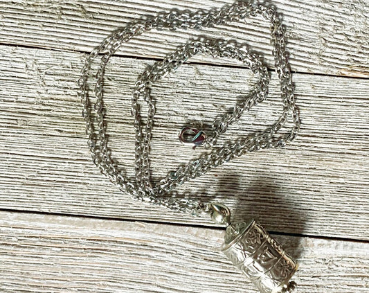 Spinner Mantra Barrel Necklace