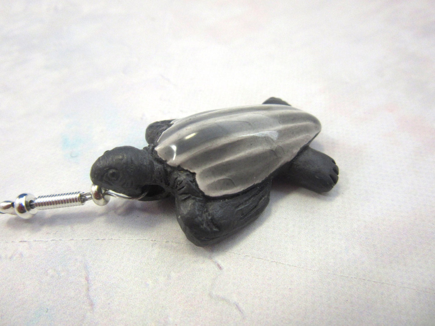 LEATHERBACK TURTLE PENDANT - Hand Painted Pendent - Ocean Lover Gift - Sea Turtle jewelry - Women Jewelry - Leatherback Turtle Necklace