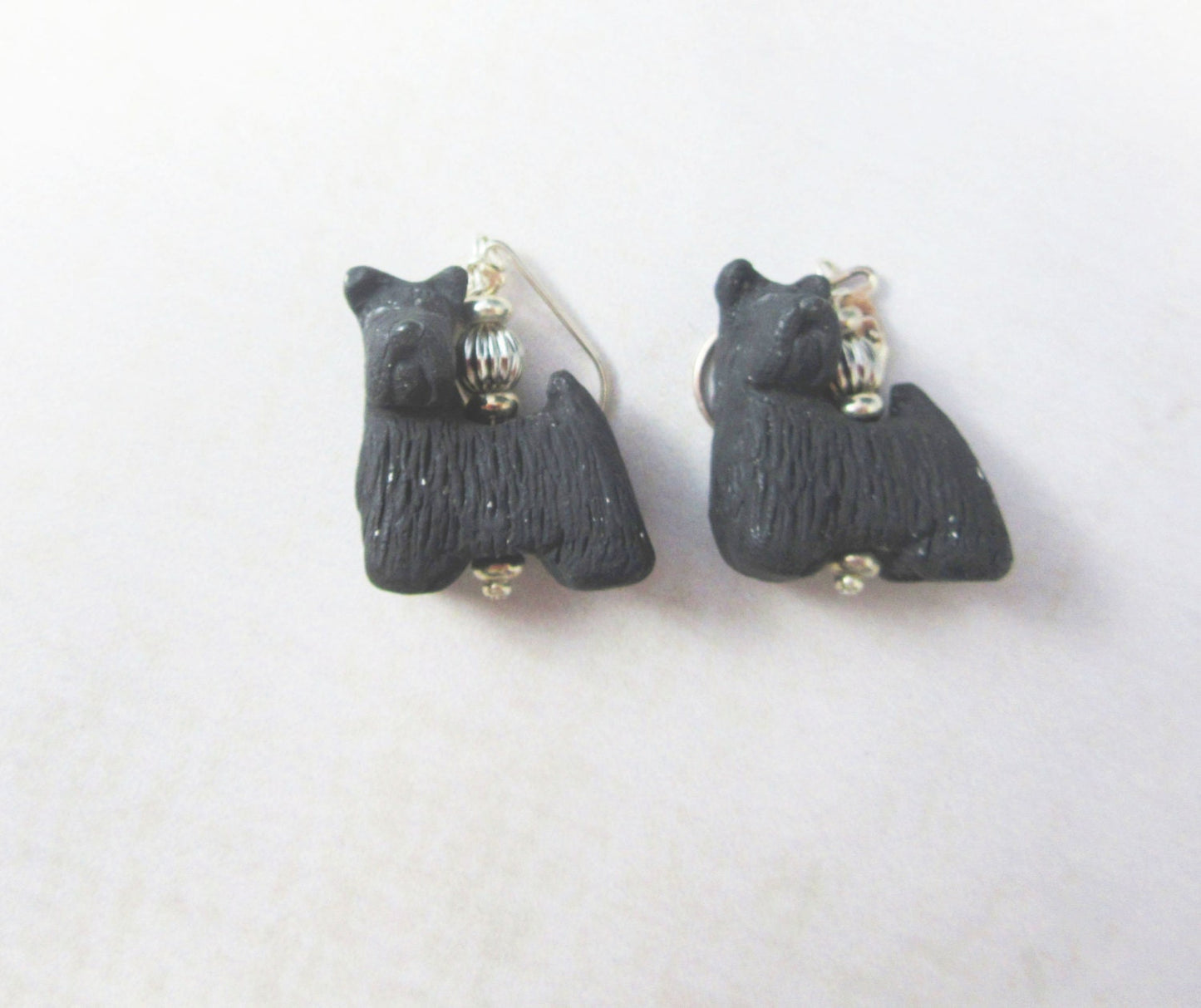 Scotty Dog Earrings - Scottie dog lover gift - scottish terrier earrings  - black or white - scotty dog earring gift a pair of these