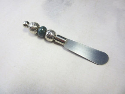Gift For Mom - CHEESE SERVING KNIFE featuring a stunning raku beaded handle.