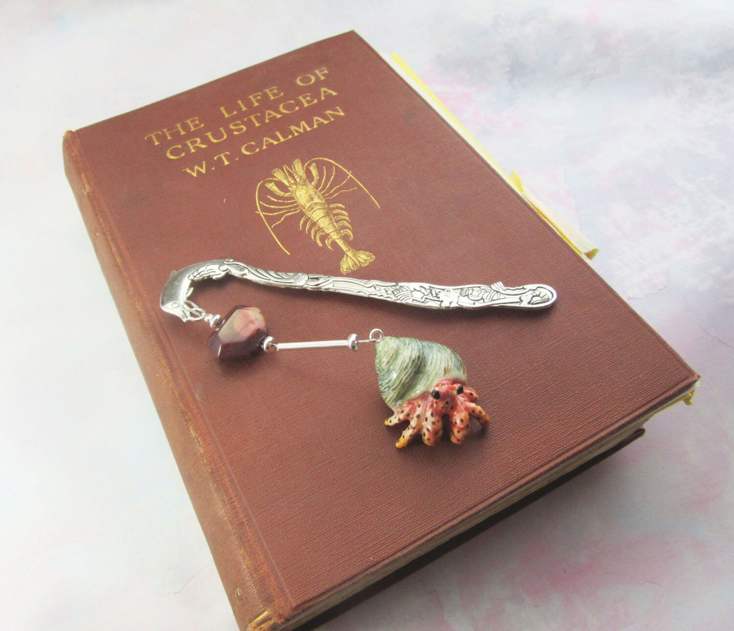 Hermit Crab Bookmark - Squiggle Bookmarks - Beach Theme Bookmark - Reader Librarian Great Gift - Book Accessories - Marker For Library Books