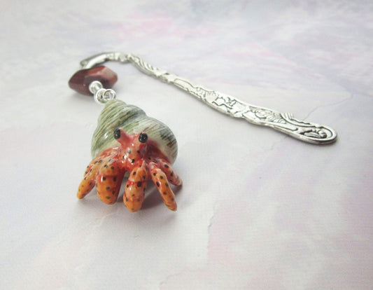 Hermit Crab Bookmark - Squiggle Bookmarks - Beach Theme Bookmark - Reader Librarian Great Gift - Book Accessories - Marker For Library Books