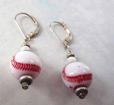 Baseball novelty earrings - sport gift, sport ball jewelry, team coach, I can pitch them your way, no foul novelty gift for the sports fan