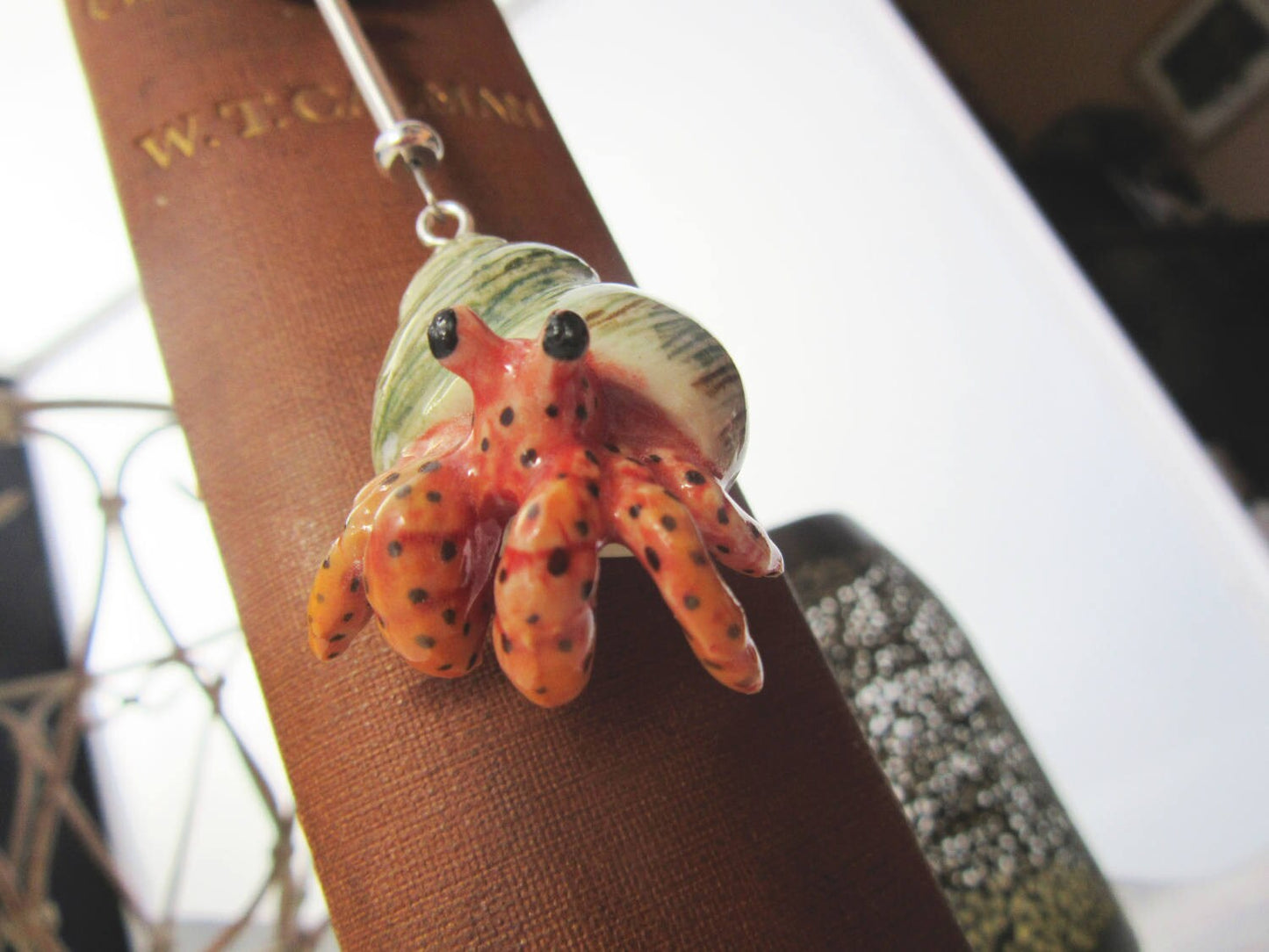 Hermit Crab Bookmark - Squiggle Bookmarks - Beach Theme Bookmark - Reader Librarian Great Gift - Book Accessories - Marker For Library Books