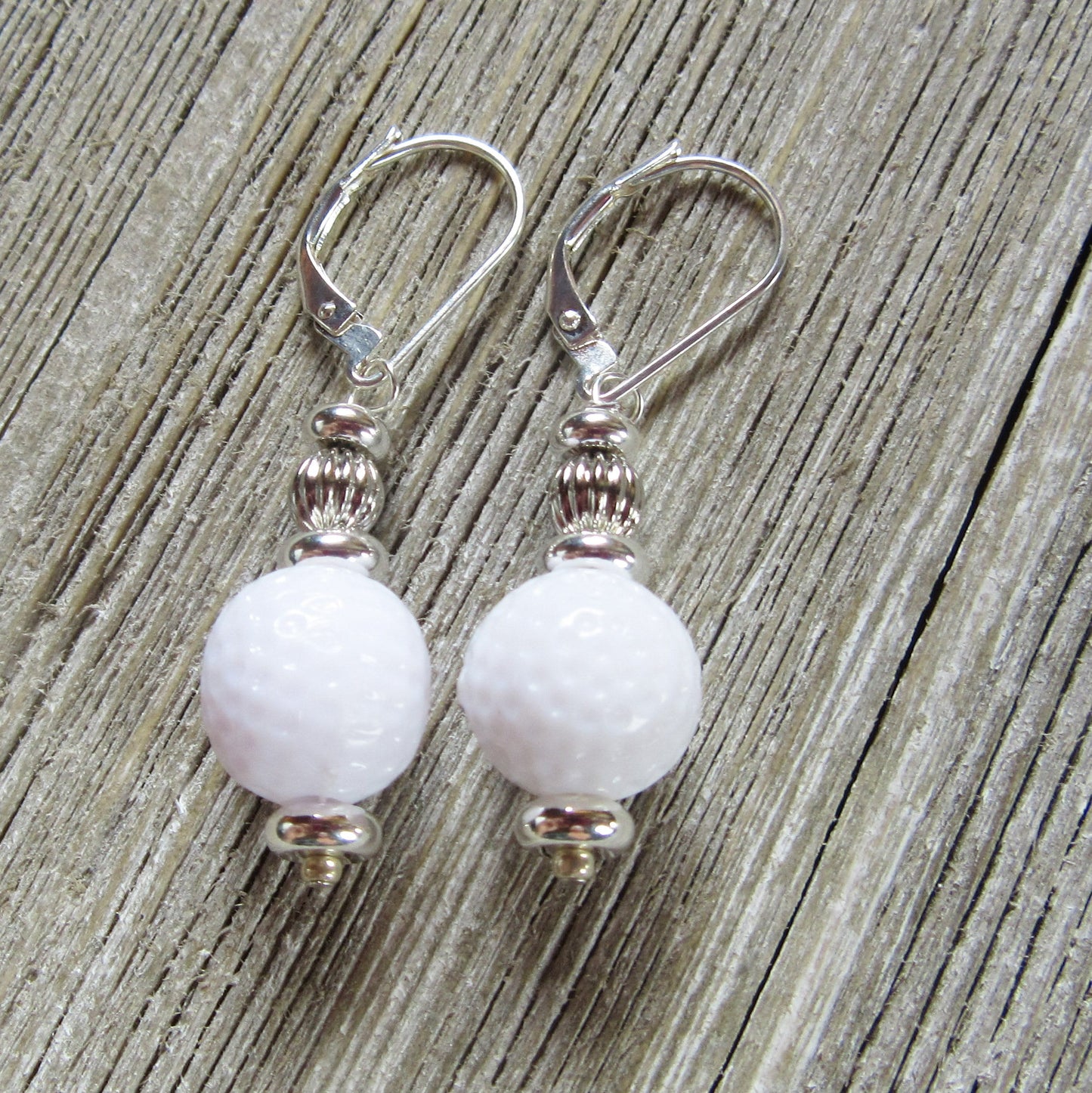 Golf Earrings a Gift for Woman Golfer. Golf Ball Jewelry a Fun Novelty. To wear while you putt around - not to tee you off