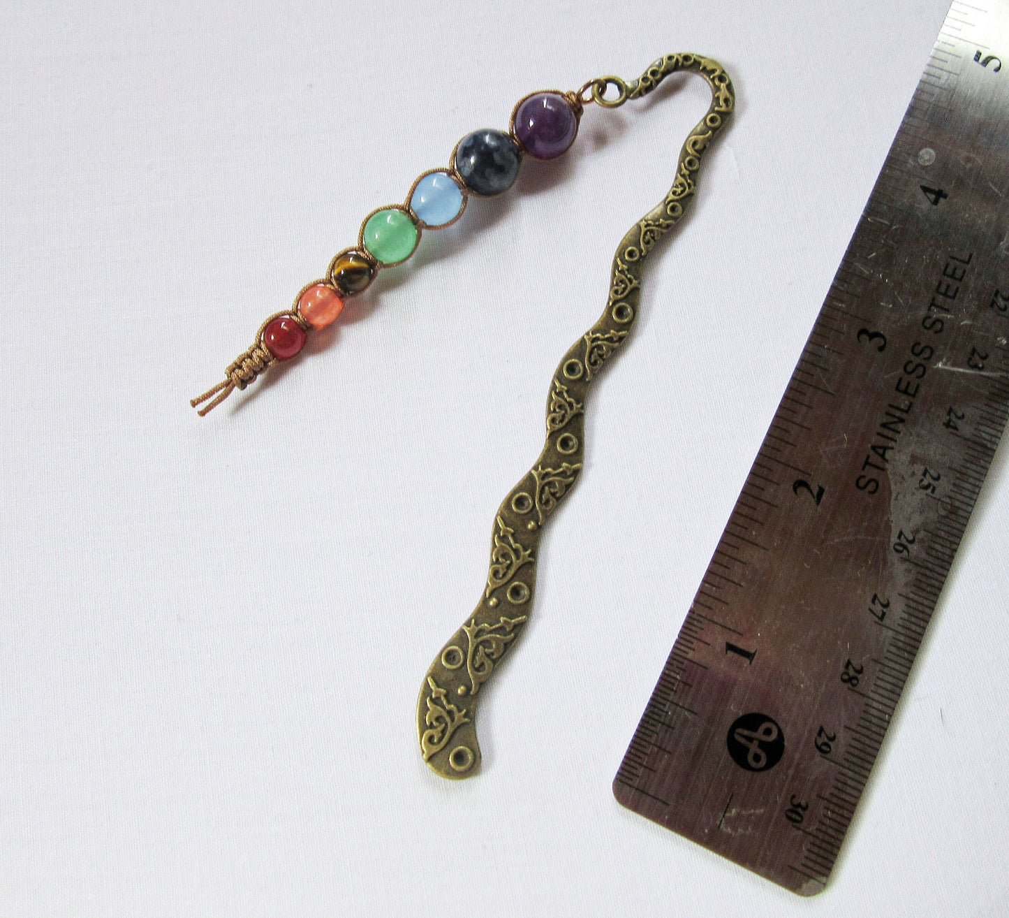 Chakra metal bookmark - 7 chakras metal book gift - book readers spiritual giftmetal bookmark