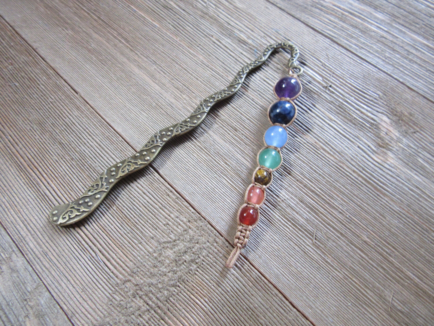 Chakra metal bookmark - 7 chakras metal book gift - book readers spiritual giftmetal bookmark