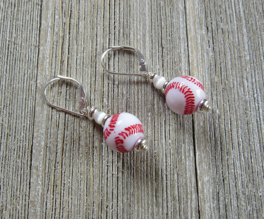 Baseball novelty earrings - sport gift, sport ball jewelry, team coach, I can pitch them your way, no foul novelty gift for the sports fan