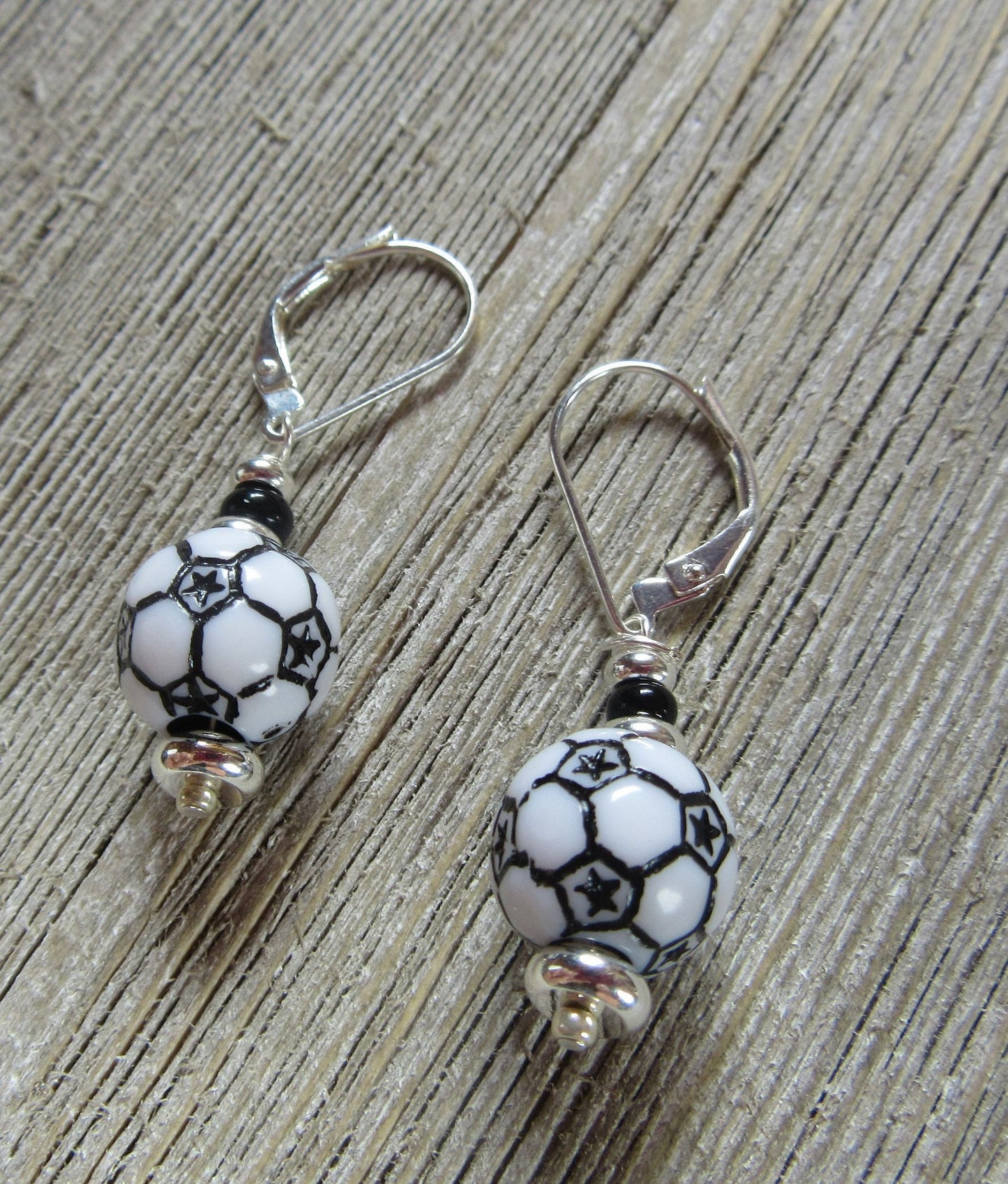 Soccer Fan Jewelry- Sport Ball Game Day earrings, Sports Girl Earrings -  Soccer Ball Jewelry - Gift For Friend - Handmade Earrings