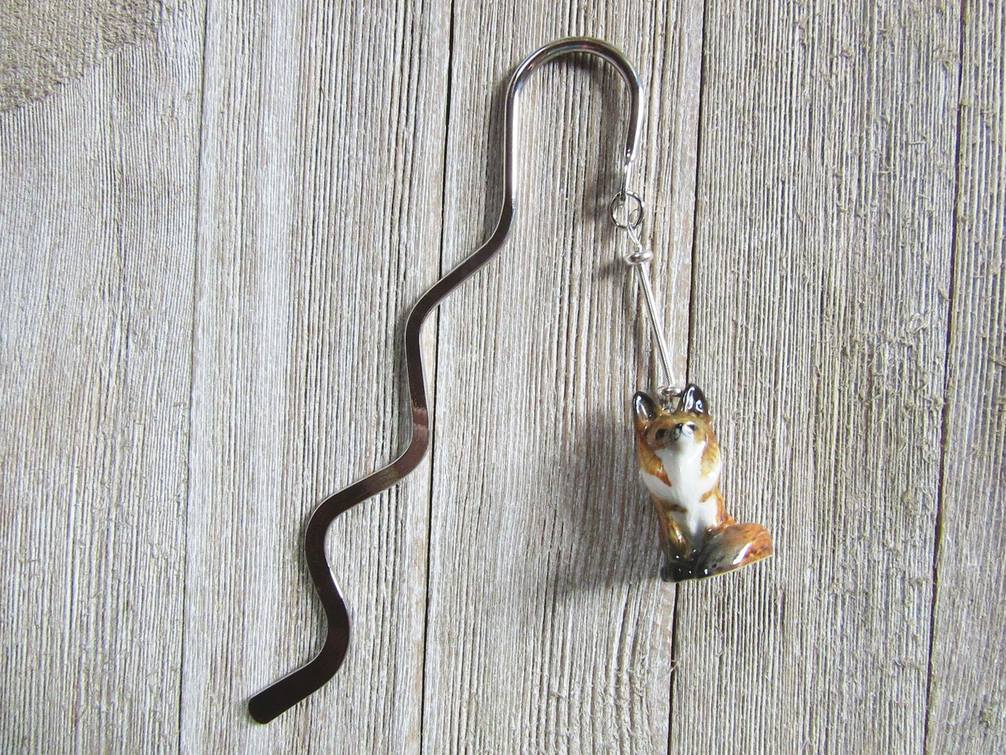 Fox Bookmark - Where is the fox at, Woodland Animal Metal Bookmark, Gift for Reader, Animal Figurine, Gift for Father Dad Him, Foxy Gift