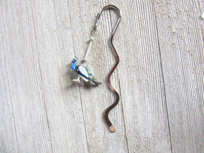 Beautifully hand-crafted Peacock Bookmark, a unique decoration for office or dresser.