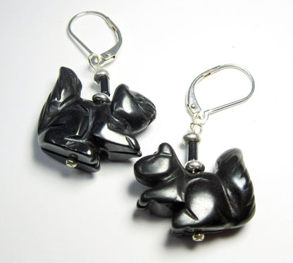 Close-up of Squirrel Earrings showcasing intricate design and earthy colors, perfect for quirky friends and animal enthusiasts.