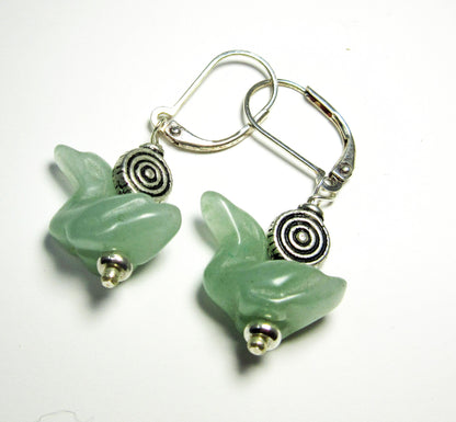 Songbird Earrings featuring carved stone animals including a duck, goose, and bluebird, perfect for bird lovers and nature enthusiasts.