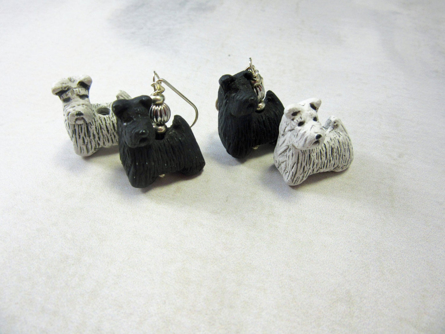 Scotty Dog Earrings - Scottie dog lover gift - scottish terrier earrings  - black or white - scotty dog earring gift a pair of these