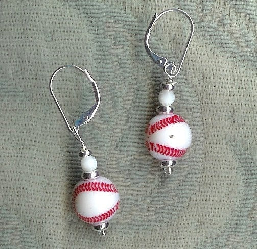 Baseball novelty earrings - sport gift, sport ball jewelry, team coach, I can pitch them your way, no foul novelty gift for the sports fan