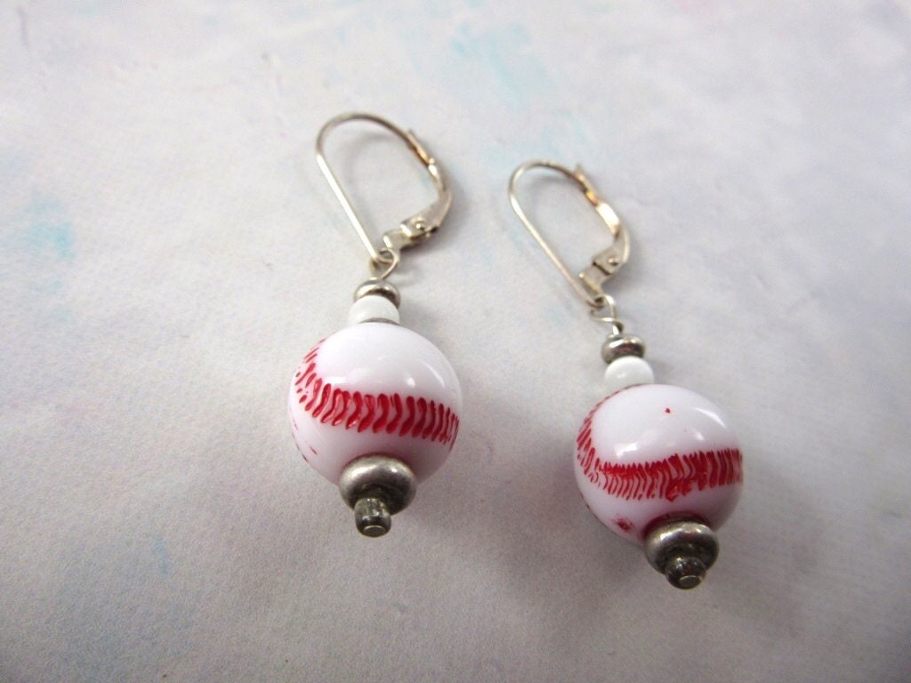 Baseball novelty earrings - sport gift, sport ball jewelry, team coach, I can pitch them your way, no foul novelty gift for the sports fan