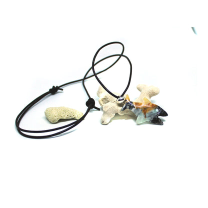 Close-up of the Shark Pendant Carved Amazonite Necklace highlighting the unique colors and handcrafted details, designed for fishing lovers.