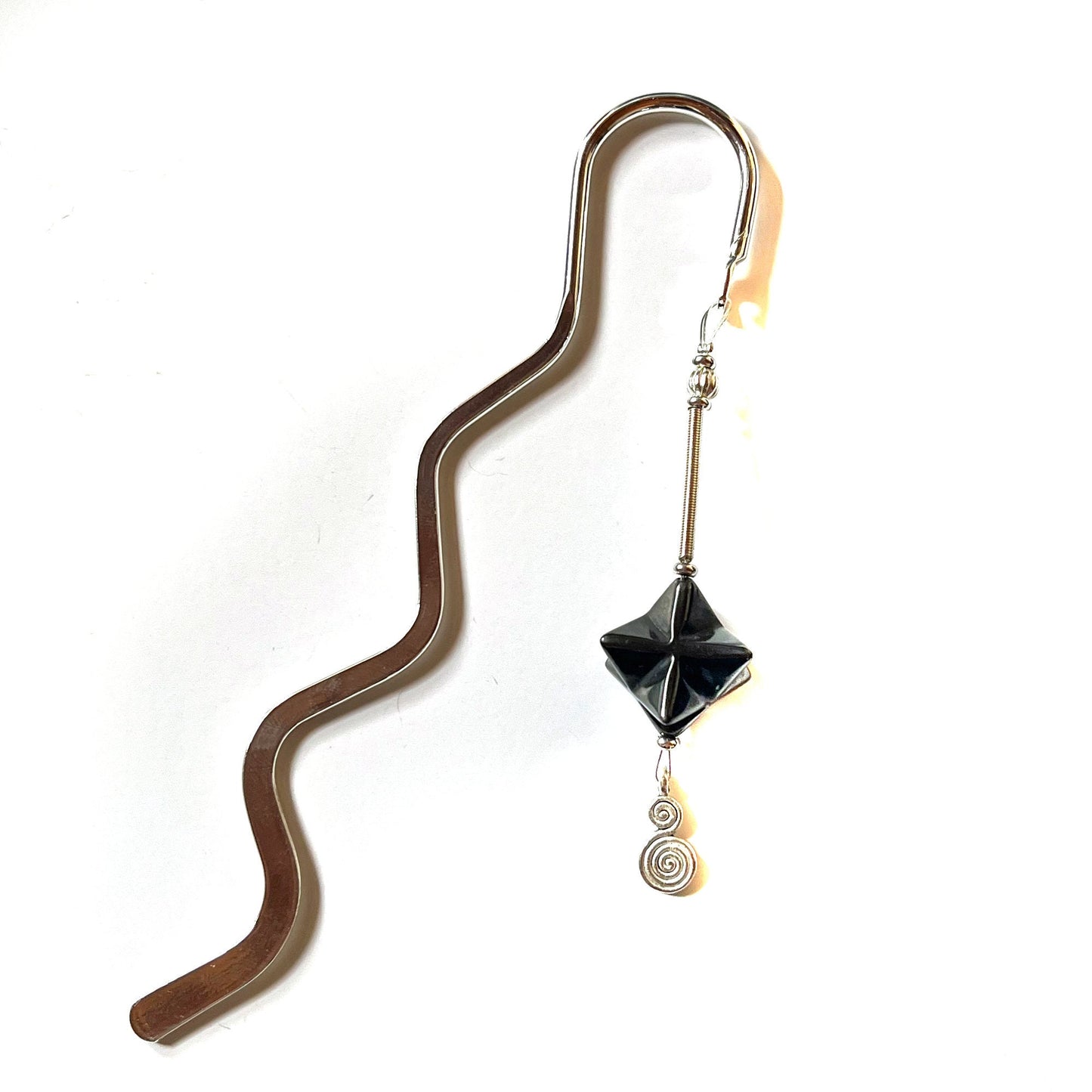 Sacred Geometry Merkaba Bookmark with Hematite. Gift for reader. Balance your energy and read deeply. Gift for Mother, Father, or reader