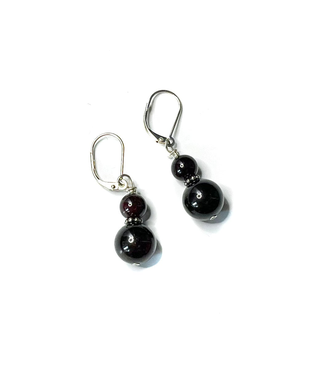 Black Tourmaline Sphere Earrings - Artisan Designed Metaphysical Gemstone Jewelry