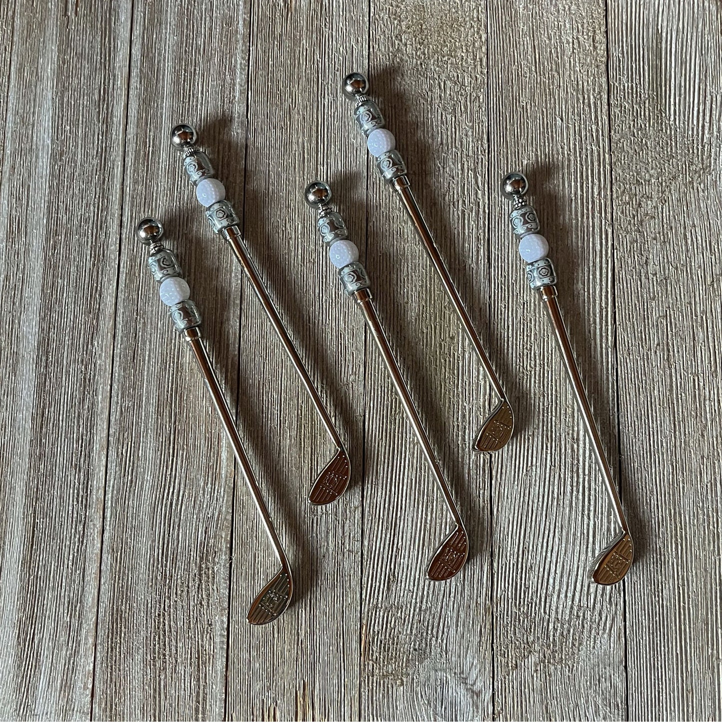 Golf Dip Knife - fun golfer gift, golf ball and silver bead handle, charcuterie board knife, small spoon, and  stirrer or get the full set