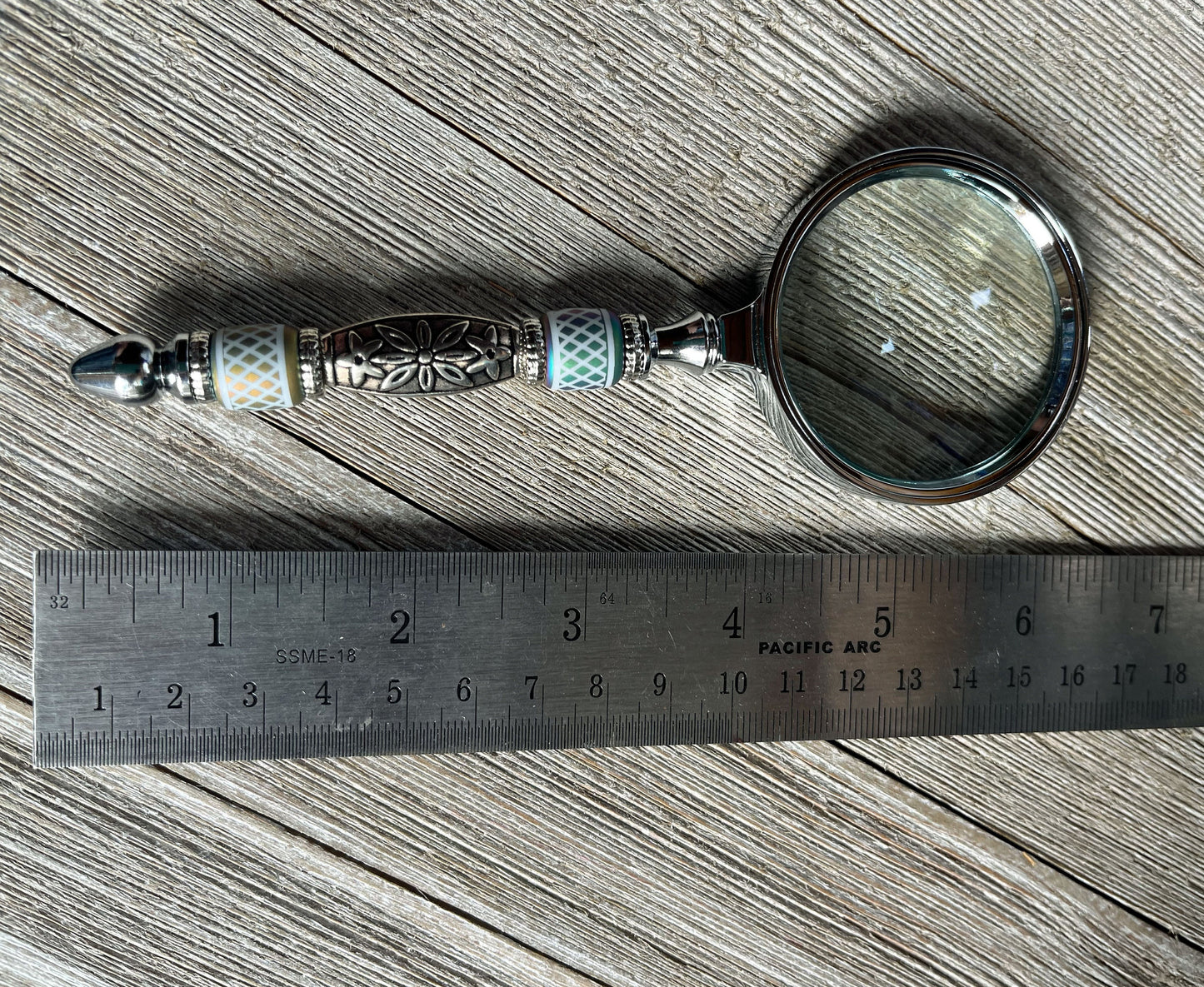 Eye Catching Gift - Shimmering Bead Handed Magnifier - Hippie Gift - Office Crafting Tool - Unique Gift for Friend