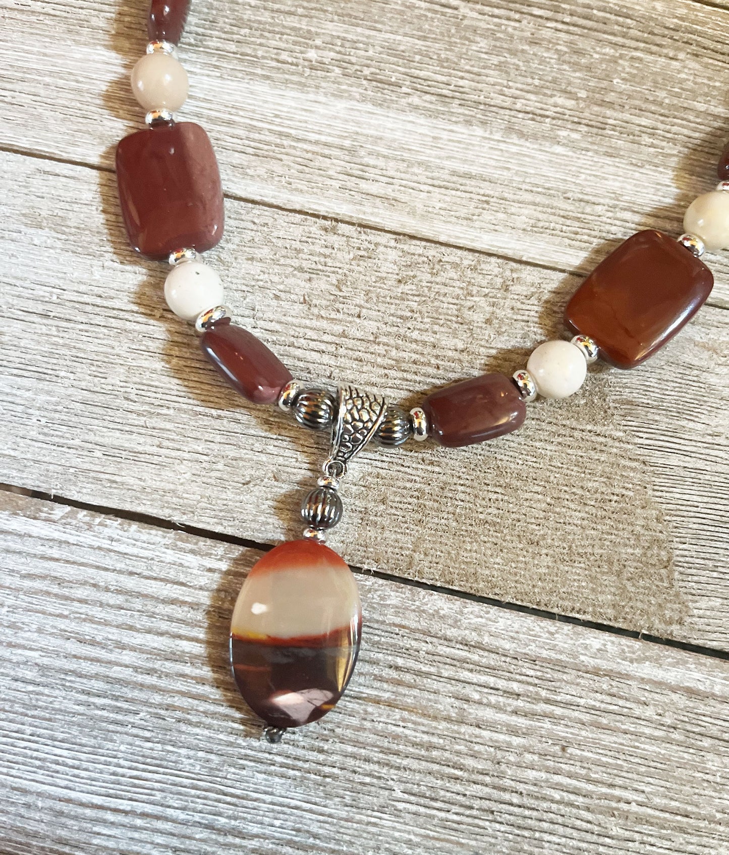 Moukaite Jasper Sunrise and Sunset Necklace and Earrings Jewelry Set. Rare and Beautiful Stone Pendant. One of a kind nature jewelry gift