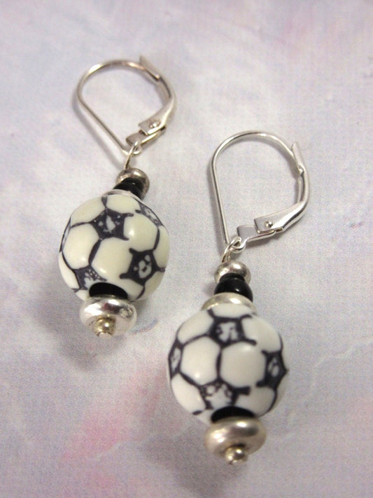 Soccer Fan Jewelry- Sport Ball Game Day earrings, Sports Girl Earrings -  Soccer Ball Jewelry - Gift For Friend - Handmade Earrings