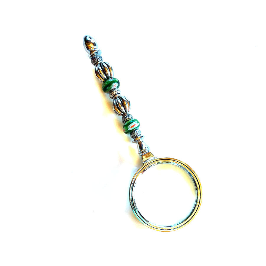 Floral Green Bead Magnify Glass - Magnifier glass gift