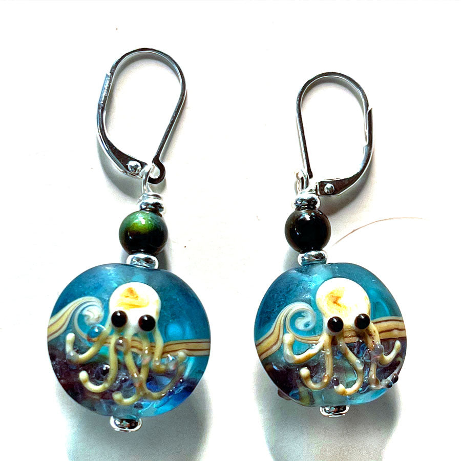 Octopus Earrings ~ fun sea life themed earrings for the cephalopod lover and aquarium keeper