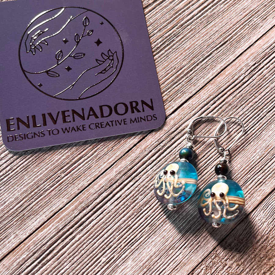 Octopus Earrings ~ fun sea life themed earrings for the cephalopod lover and aquarium keeper